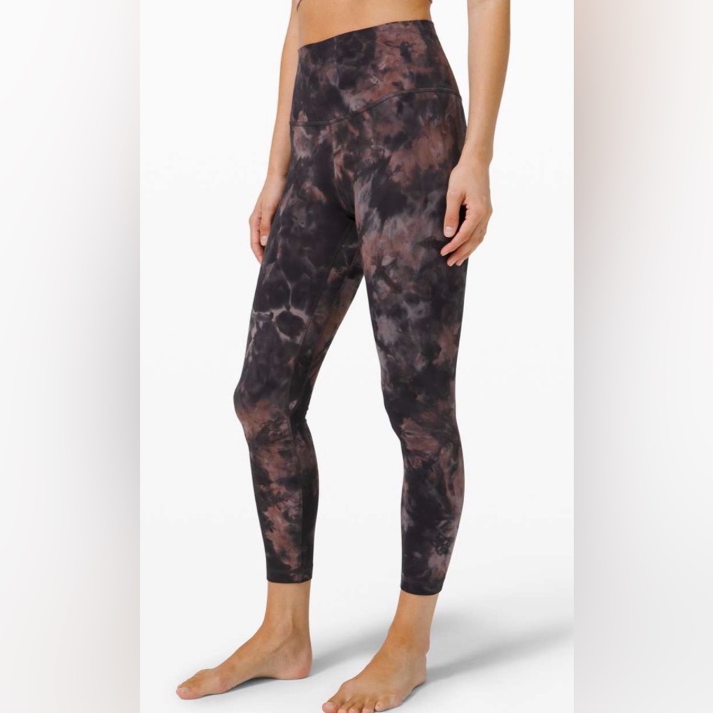 Lululemon Align Pant 25" *Diamond Dye Graphite Grey Pink Pastel size 6